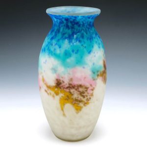 Muller Freres Mottled Glass Vase c1925