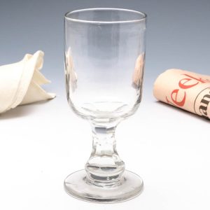 A Victorian Facet Cut Stem Rummer c1880
