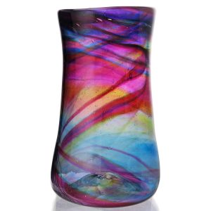 A Hartley Wood Rainbow Streaky Vase c1930