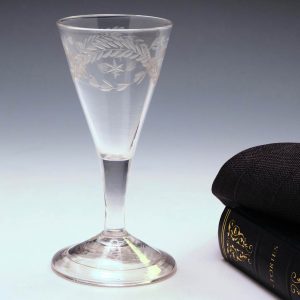 Gin Glass With Engraved Botanicals c1750