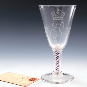 Whitefriars Colour Twist Queen Elizabeth II Coronation Goblet