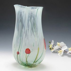 A Tall British Studio Glass Vase By Siddy Langley