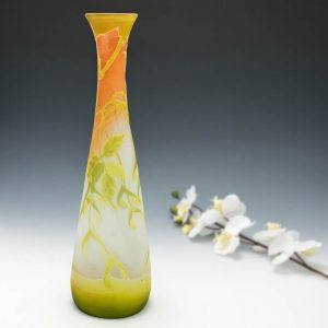 A Tall and Very Fine Emille Galle Cameo Glass Vase c1900