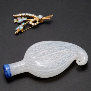 Venetian Reticello Perfume Bottle With Retorti Threads c1800