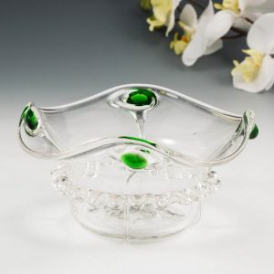 Stuart for Liberty and Co Green Peacock Vase c1900