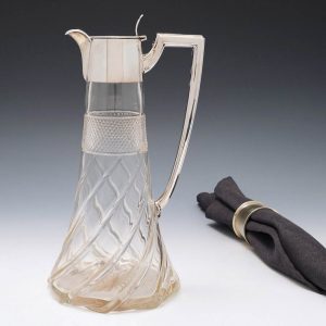 Edwardian Silver Topped Claret Jug 1912