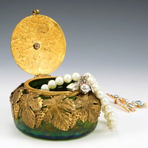 Kralik Glass Trinket Box c1900