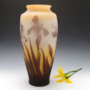 A Very Tall Galle Cameo Glass Vase c1910