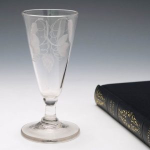 18th Century Engraved Ale Glass c1765