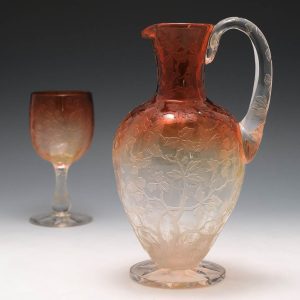 Rare Thomas Webb Peach Cameo Glass Jug c1890