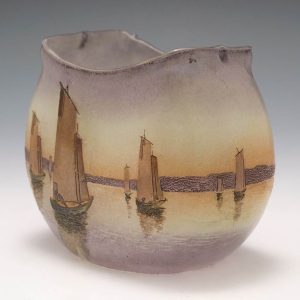 A Legras Vase Depicting Sailing Boats c1900