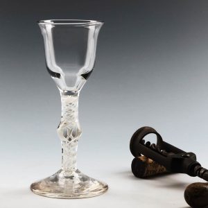 Double Series Opaque Twist Wine Glass c1760
