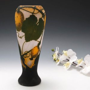 Rare Daum Pumpkins Cameo Glass Vase c1910