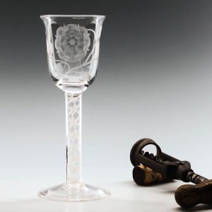 A Jacobite Engraved Wine Glass