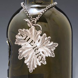 Cast Sterling Silver Decanter Label Birmingham 1833