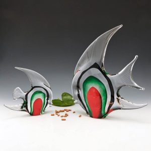 Pair of Jaros Sklarska Angel Fish Figurines.