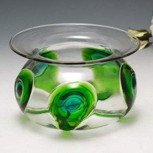 Stuart & Sons for Liberty & Co Two Colour Peacock Trails Bowl c1910