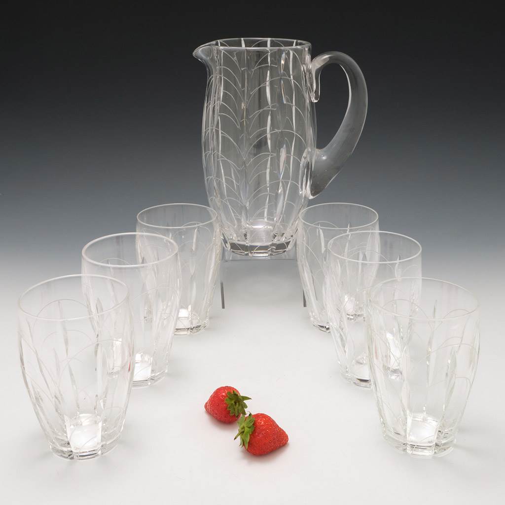 Clyne Farqharson Art Deco Glass Kendal Cut Lemonade Set for John Walsh