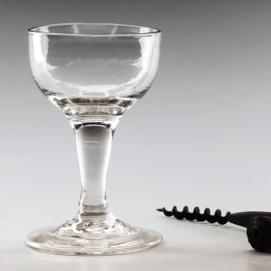 Georgian Plain Stem Folded Foot Dram Glass c1760