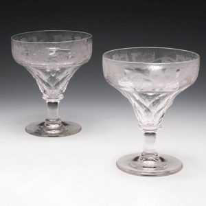 Pair of John Walsh Walsh Wine Glasses c1940