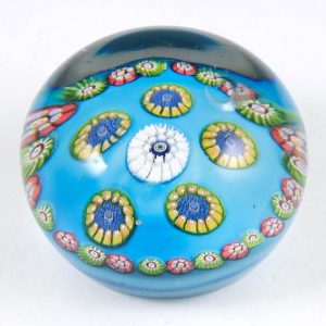 A Rare Concentric Paperweight With Blue Ground c1880