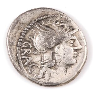Roman L. Antestius Gragulus Silver Denarius 136BC
