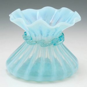 An English Blue Opal Posy Vase c1900
