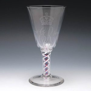 RARE W Wilson Whitefriars Elizabeth II Coronation Goblet 1952/3