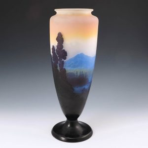 A Very Fine Monumental Galle Landscape Vase c1915