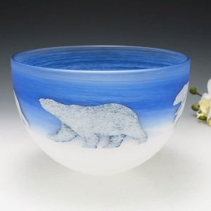 A Malcolm Sutcliffe Art Glass Vase c1995