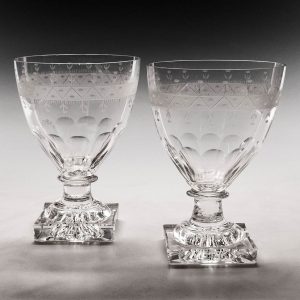 Pair late Victorian Lemon Squeezer Rummers c1900