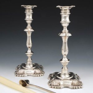 Pair Sterling Silver Candlesticks London 1893