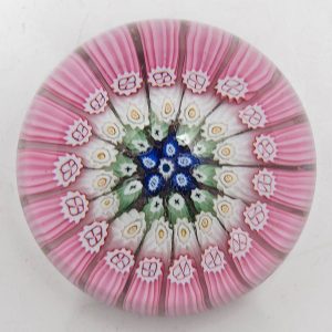 A John Walsh Walsh " 76" Cane Millefiori Concentric Paperweight c1930