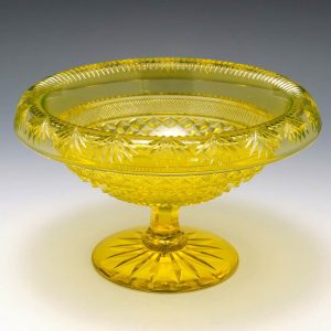 Richardson Uranium Glass Pedestal Bowl c1850