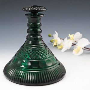 A Green Glass Ships Decanter c1925