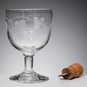 Very Large Engraved Glass Rummer c1925
