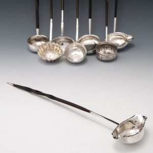 18th Century Toddy Ladle with 1711 Queen Anne Silver Shilling