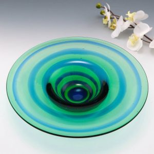 Rare Stevens and Williams Rainbow Glass Charger 1935-40