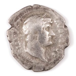 Emperor Hadrian Silver Denarius, Annona Seated Reverse 126-127AD