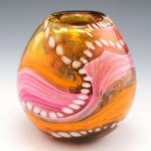 A Signed Journey Glass Vase by Siddy Langley