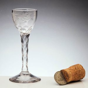 An Engraved Wine Glass c1770