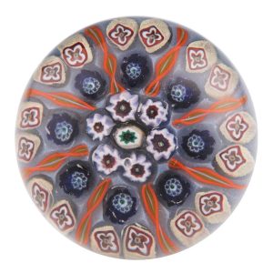 A Large 3" Eight Spoke Vasart Radial Concentric Paperweight c1950