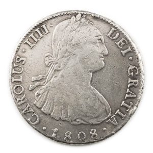 Charles IV Silver 8 Reales (Piece of Eight) 1808, Bolivia Mint
