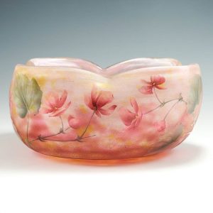 A Daum Internally Mottled and Enamelled Glass Bowl c1910