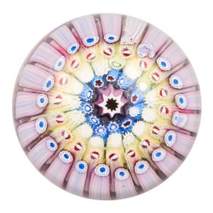 A Walsh Walsh Old English Paperweight With French Flag Cane c1920