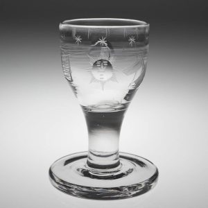 A Masonic Engraved Firing Glass c1850