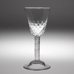 Incised Twist Stem Georgian Wine Glass c1755