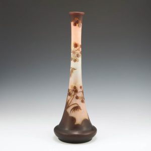 A Tall Galle Botanical Cameo Glass Vase c1900