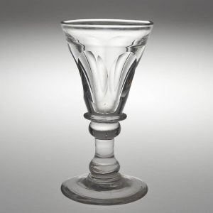 A Petal Cut Deceptive Dram Glass c1835