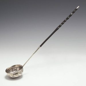 George III Silver Toddy Ladle With Silver Shilling